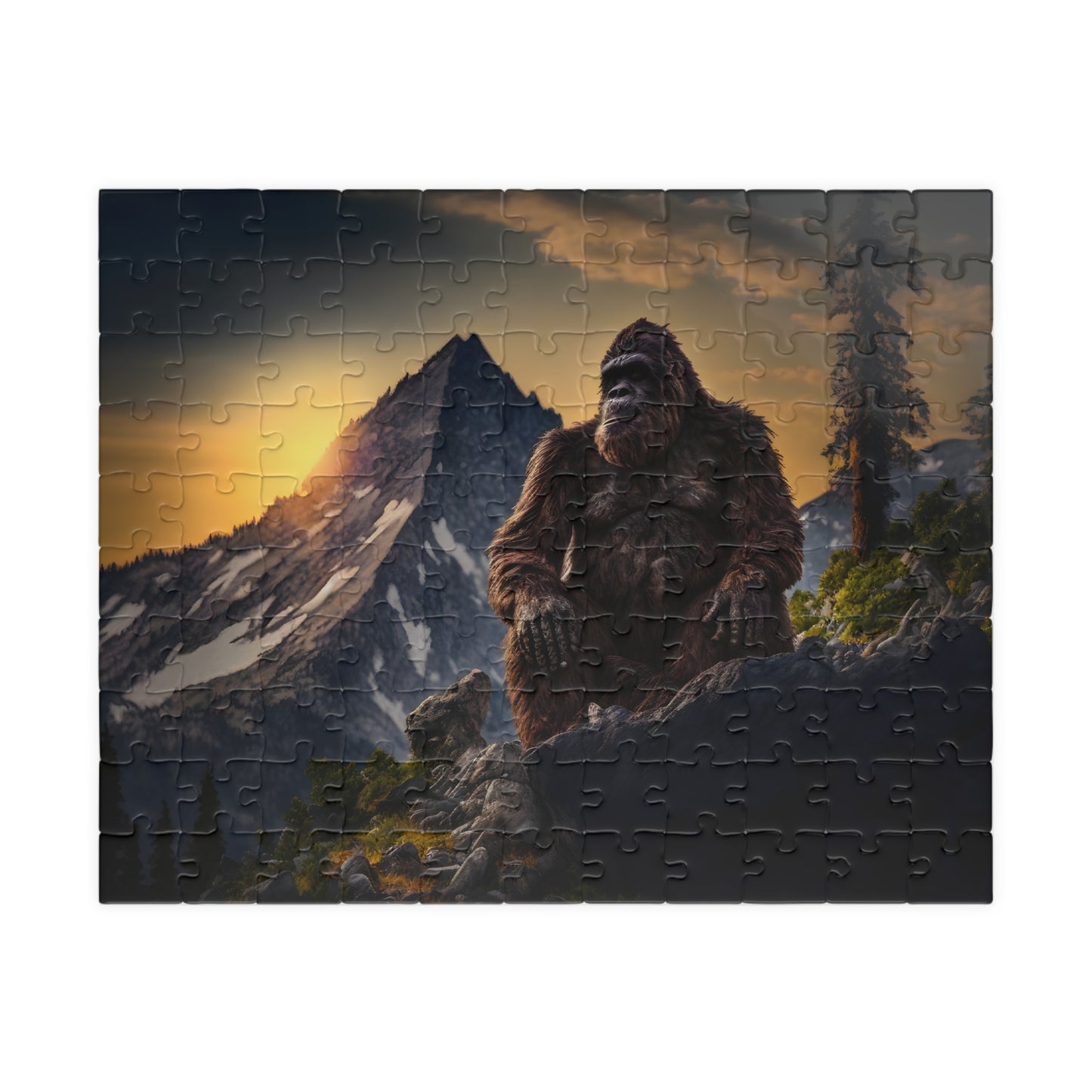 Bigfoot in the Mountains Puzzle, Jigsaw Puzzle, Family Friendly Puzzle, Sasquatch Puzzle, Cryptid Puzzle, Cryptid Lover, Puzzle Gifts