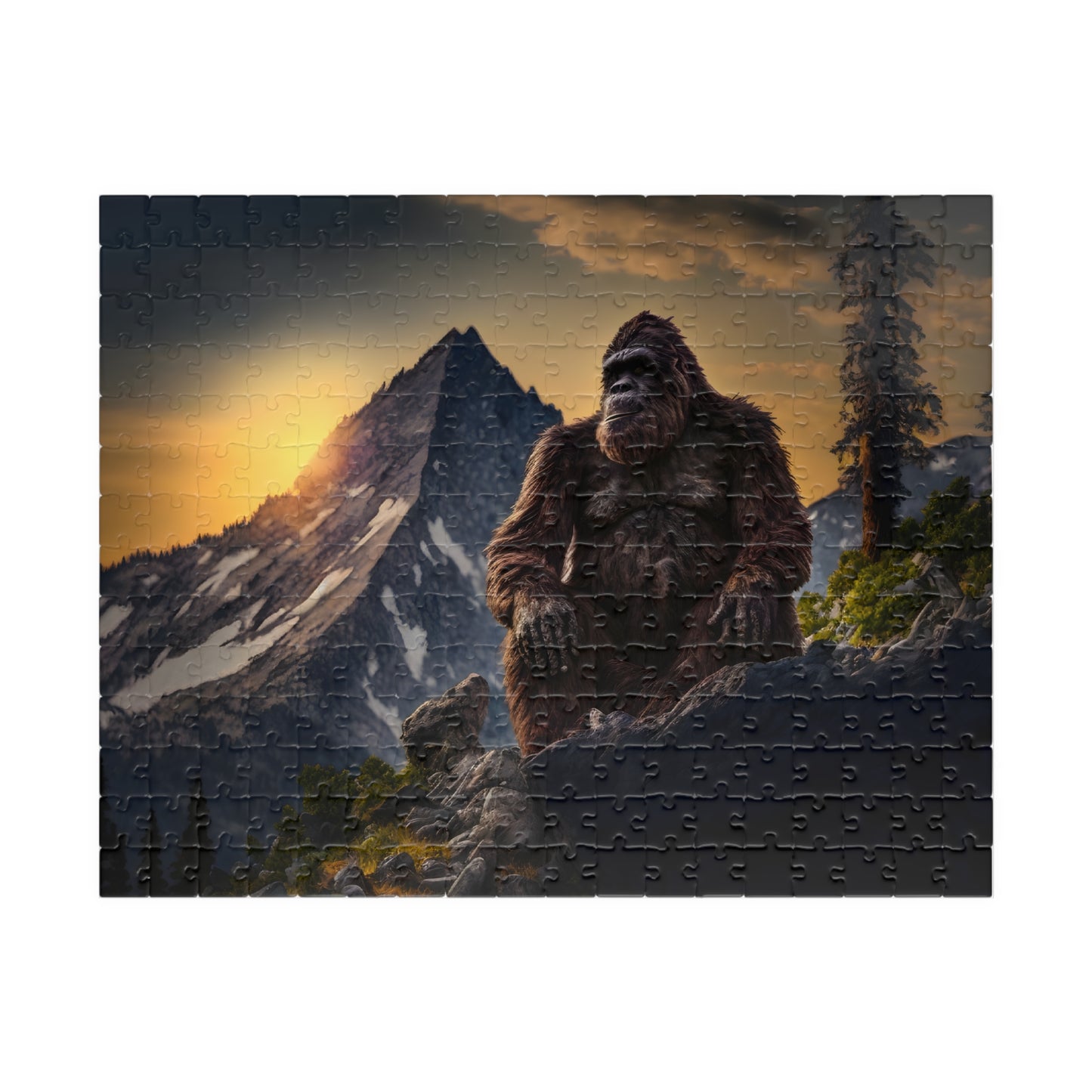 Bigfoot in the Mountains Puzzle, Jigsaw Puzzle, Family Friendly Puzzle, Sasquatch Puzzle, Cryptid Puzzle, Cryptid Lover, Puzzle Gifts