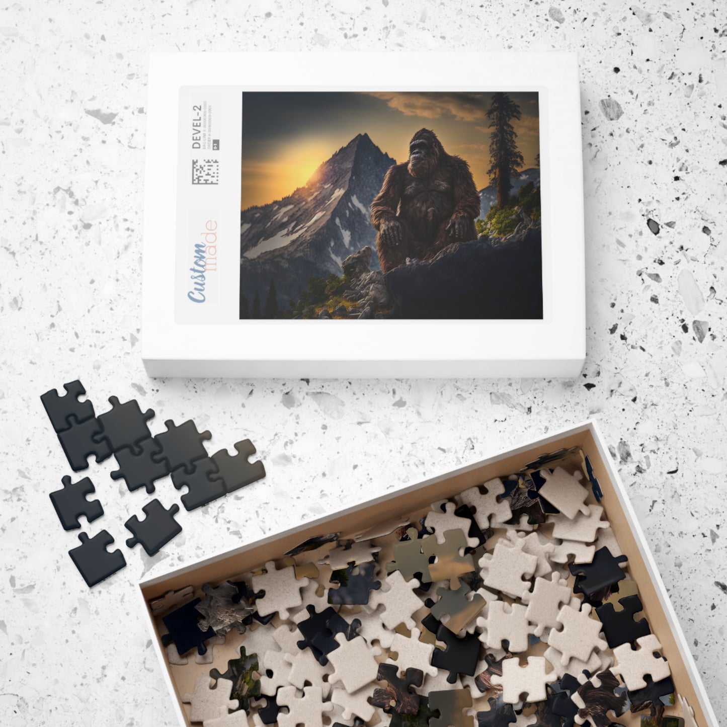 Bigfoot in the Mountains Puzzle, Jigsaw Puzzle, Family Friendly Puzzle, Sasquatch Puzzle, Cryptid Puzzle, Cryptid Lover, Puzzle Gifts