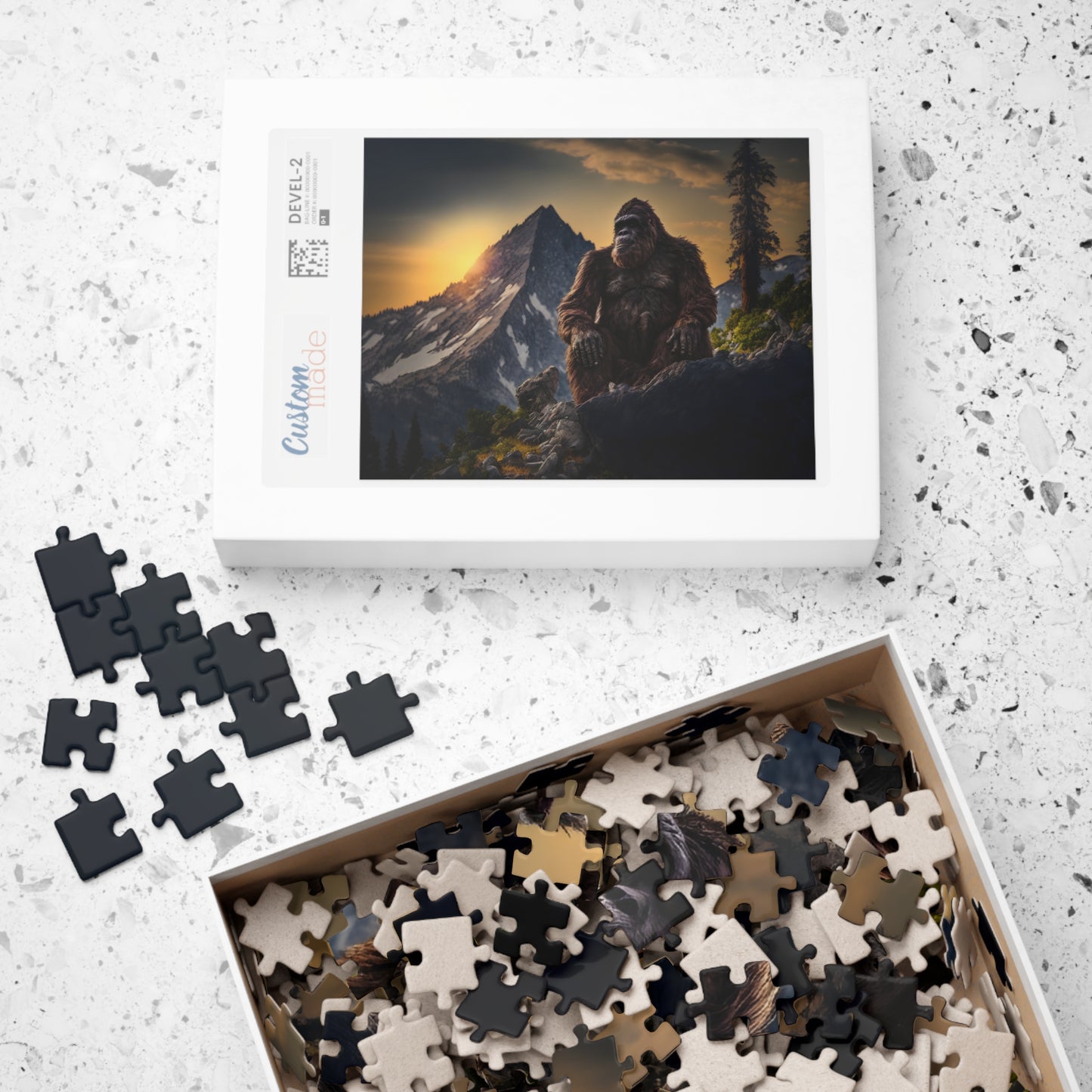 Bigfoot in the Mountains Puzzle, Jigsaw Puzzle, Family Friendly Puzzle, Sasquatch Puzzle, Cryptid Puzzle, Cryptid Lover, Puzzle Gifts