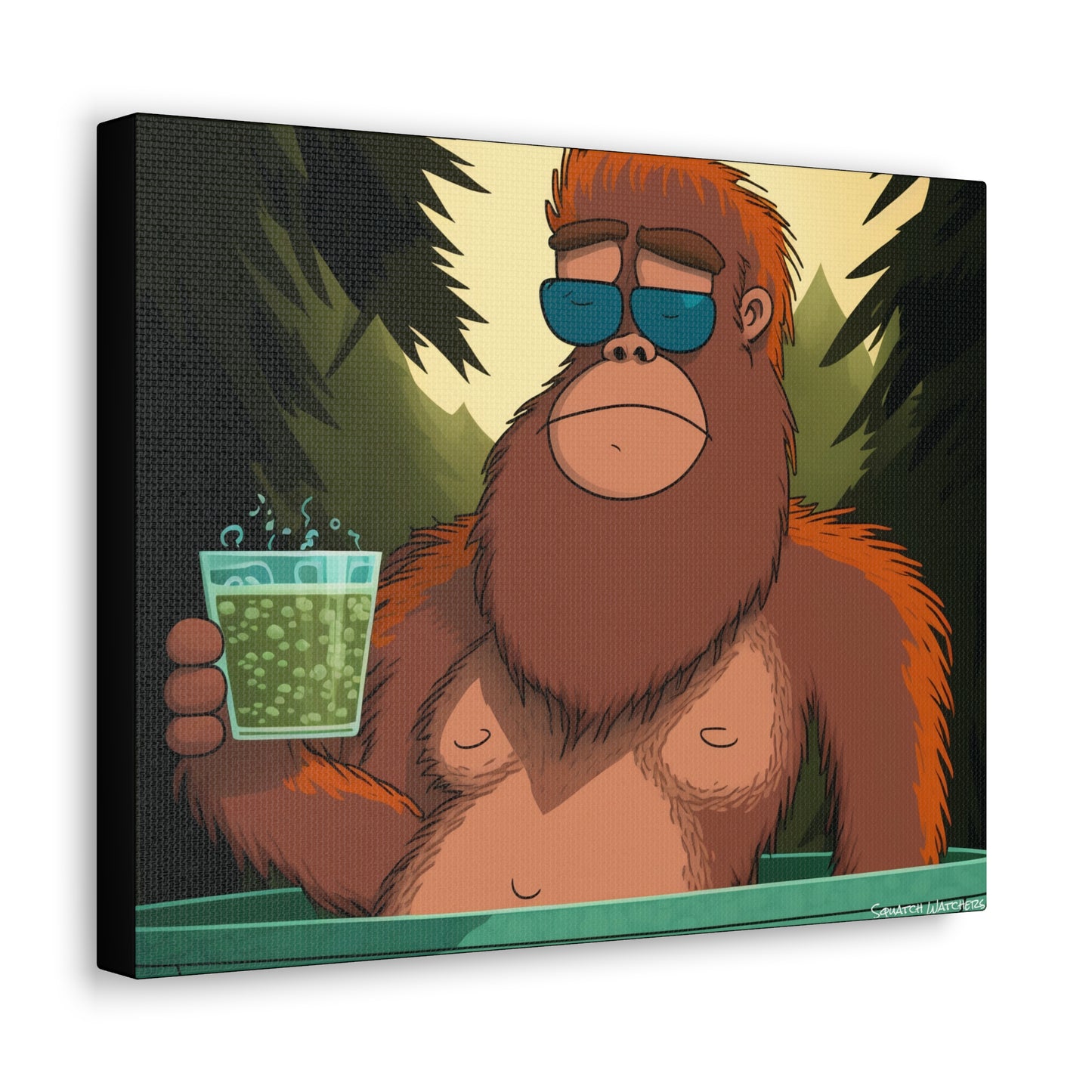 Bigfoot Relaxing in a Hot Tub, Bigfoot Canvas Wall Art, Canvas Photo Print, Bigfoot Photo Print, Bigfoot Gift for Him, Bathroom Art