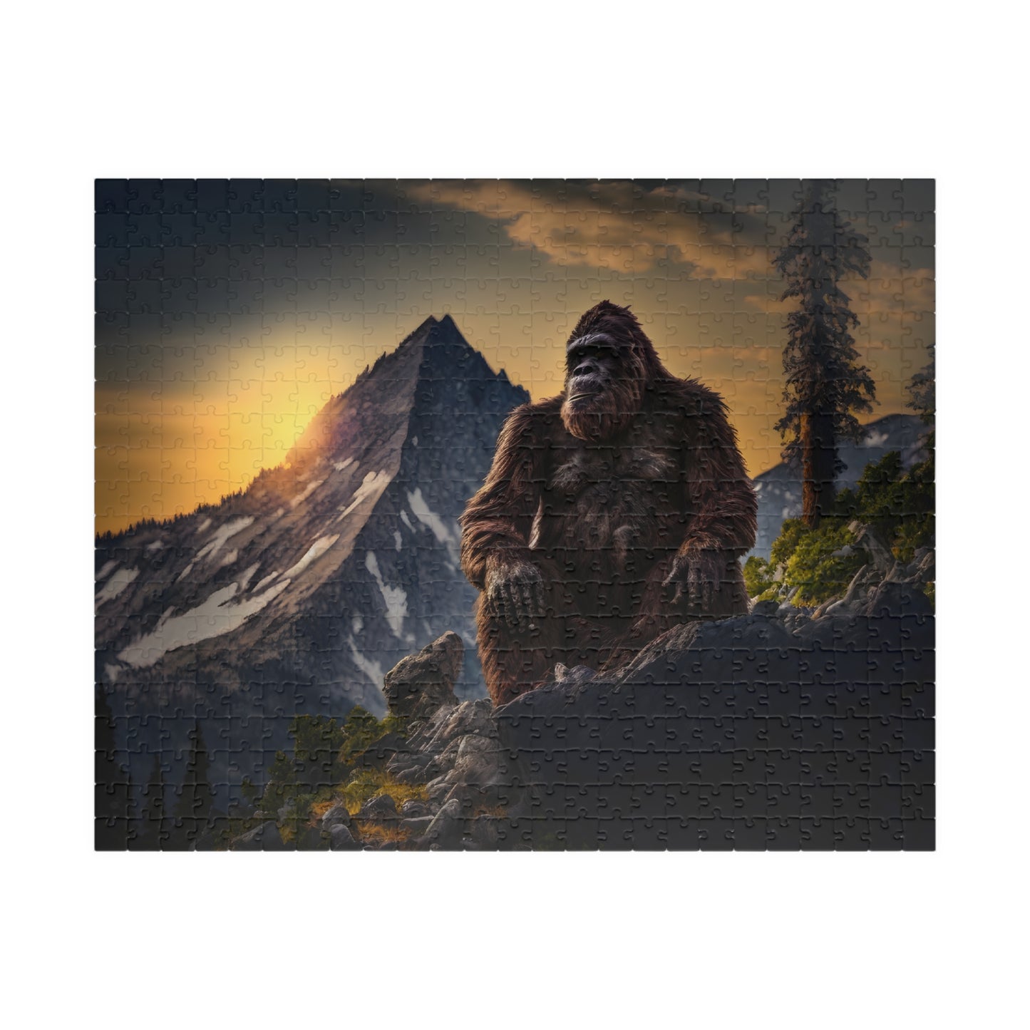 Bigfoot in the Mountains Puzzle, Jigsaw Puzzle, Family Friendly Puzzle, Sasquatch Puzzle, Cryptid Puzzle, Cryptid Lover, Puzzle Gifts